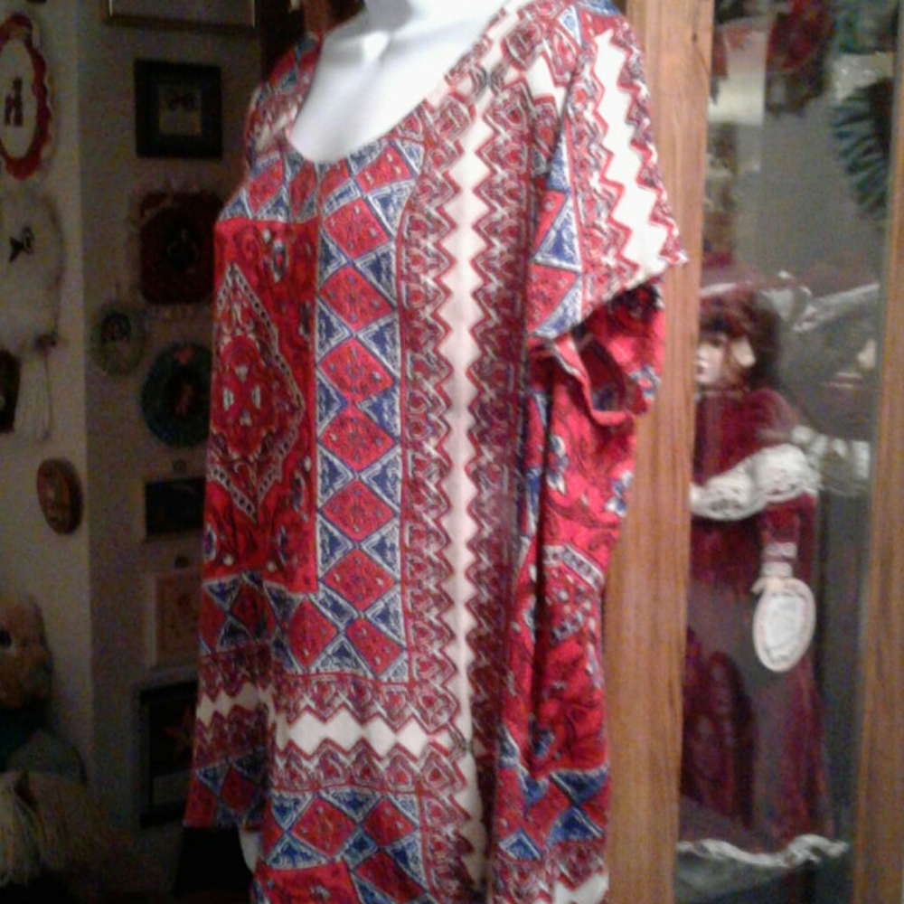 Lucky Brand,SW Inspired,Western,Tribal Print,Boho,Top with Pretty Lace Detail🦋